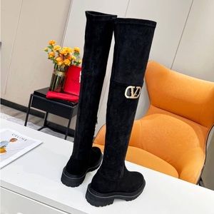 V Inspired over the knee boots